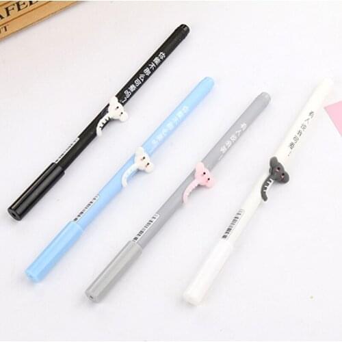 36PCS Cartoon Creative Baby Elephant Pen Pole Neutral Pen Animal Black Water Pen Student Stationery Supplies
