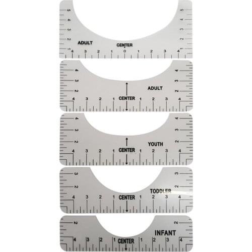 4/5PC T-Shirt Ruler Guide Set T Shirt Ruler Guide for Clothing Centering Design Patchwork Measuring Ruler Tailoring Accessories