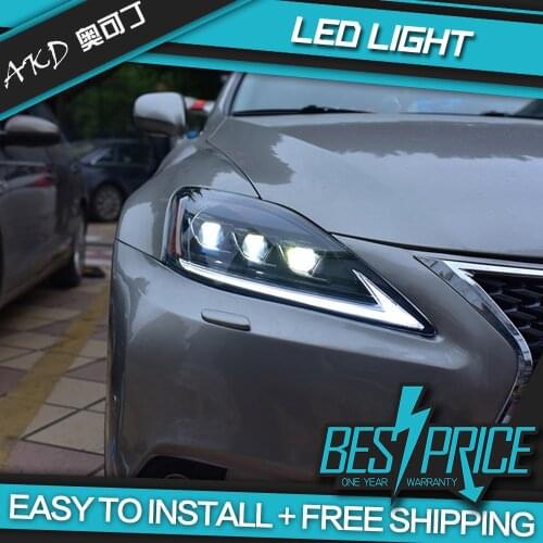 AKD tuning cars Headlight for lexus IS250 IS300 is350 Headlights LED DRL Running lights Bi-Xenon Beam Fog lights full led