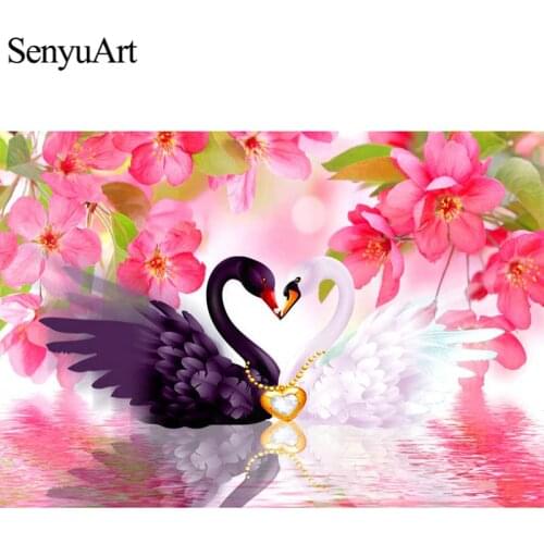 SenyuArt Diamond Painting Full Round Embroidery Picture Mosaic Art Accessories Animal Swans Paiting Cross Stitch Kits Home Decor
