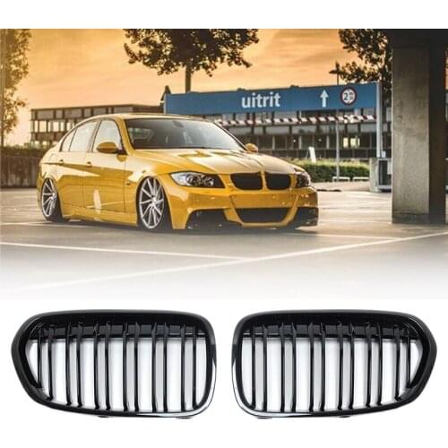 Car Two Line Front Bumper Kidney Grille Mesh Grill For-BMW 1 Series F52 4D 2016- 2020