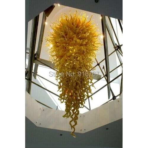 Free Shipping UL/CE LED Bulb Cheap Modern Large Yellow Glass Light Vintage Chandeliers