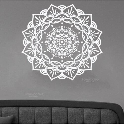 Large Size Mandala Yoga Wall Sticker Vinyl Modern Home Decor Living Room Bedroom Art Decals Indian Round Removable Mural 4086