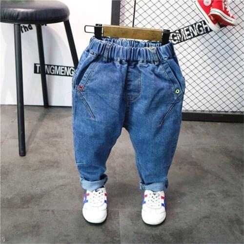 2019 Spring Autumn Boys Jeans Elastic Waist Casual Denim Children Jeans For Boys Toddler Baby Kids Trousers 2-6 Years Boy Pants