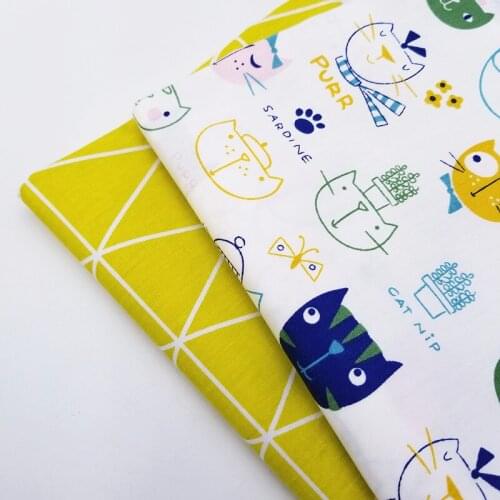 Childish Style Cute Printing Cotton Twill Fabric DIY Patchwork Sewing Quilting Crafts Cloth Home Textile Bedding Material Fabric