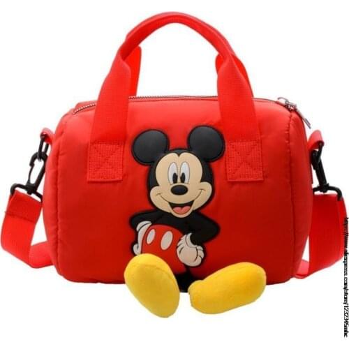 Disney new Mickey Mouse girls small square shoulder messenger mini bag handbag cartoon mickey handbag black Red