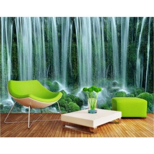 Custom photo 3d wall murals wallpaper Water flowing waterfall decor painting picture wallpapers for walls 3 d living room