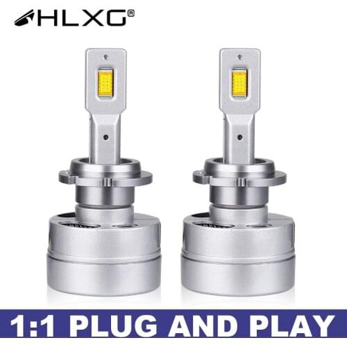 HLXG Mini 1:1 Canbus 6500K Cold White D1S D1R D2S D2R D3S D3R D4S D4R LED Car Headlight Auto Light Bulb 90W 20000LM Update Kit