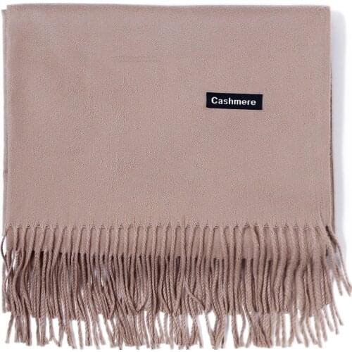 Cashmere Scarf Shawl Solid Autumn Winter Wrap Warm High Quality Soft Hijab Thick Lady Women Gift Pashmina Wool Luxury Tan