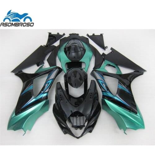 Best price bodywork Fairing kit for SUZUKI K7 GSXR 1000 2007 2008 green black plastic racing gsxr1000 fairings CM11