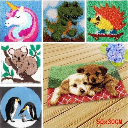 Flowers Grass Coarse Wool Latch Hook Kit DIY Cross Stitch Carpet Embroidery Animal Series carpet Embroidery Latch Hook Rug Kits
