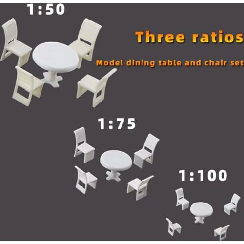 Mini Dining Table Chair Model Set 1:50/75/100 Scale Miniature Furniture Dollhouse Miniature Accessories