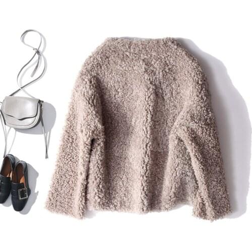 Coat Real Fur Winter Women Sheep Shearing Wool Jacket Two Side Wear Abrigos Mujer Invierno 2020 2C202W2605 YY785