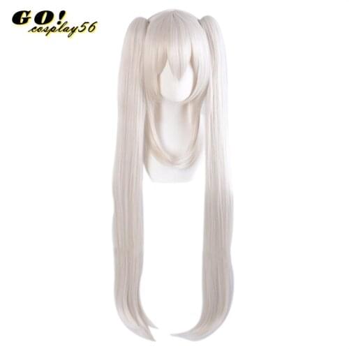 120cm Game FGO Fate Grand Order Marie Antoinette Cosplay Wig Servant Lancer Ponytails Halloween