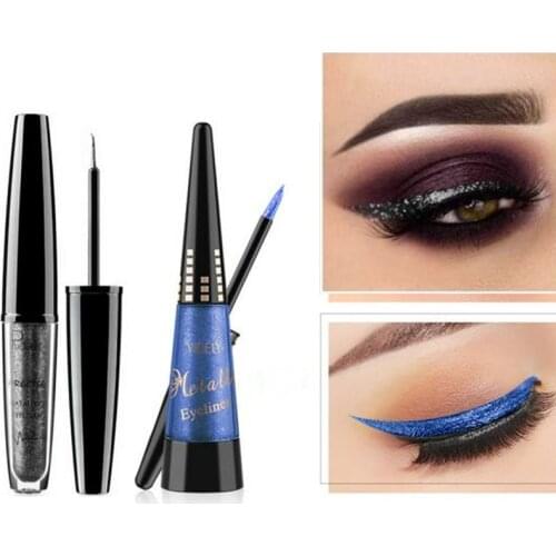 Diamond Highlight Professional Shiny Eye Liners Cosmetics Women Pigment Silver Rose Gold Color Liquid Glitter Eyeliner MSLM1