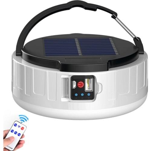 600LM LED Solar Emergency Flashlight 1200mAh 1800m USB Hunting Fishing Torch Remote Camping Lantern 3Modes Garden Security Lamp