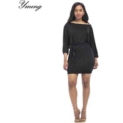 Yming Plus Size Summer Dress Women Party Vestidos Beach Dresses Casual Black Tunic Vintage Black Mini Dress Female Clothes