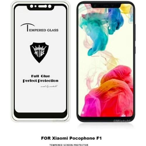 For Xiaomi Pocophone F1 WIERSS full AB Glue Cover Tempered Glass Screen Protector for Xiaomi Poco F1 Anti fingerprint film