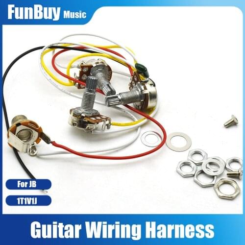 Guitar Electronic Circuit Wiring Harness-Prewired 2V1T for JB Bass Guitar For Bass Pickup Active Cable