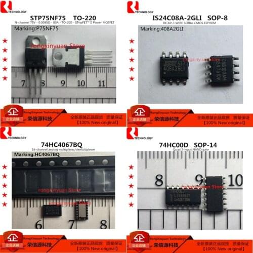 10 pcs/lot STP75NF75 P75NF75 IS24C08A-2GLI-TR IS24C08A-2GLI IS24C08A 408A2GLI 74HC4067BQ HC4067BQ 74HC00D 74HC00 100% New