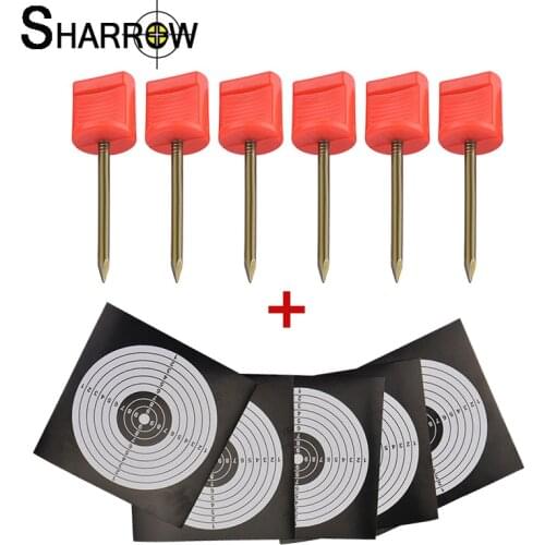 100pcs Archery Target Papers and 10 Manganese Steel Target Nails Profession Bow and Arrow Target Shooting Training Accessories