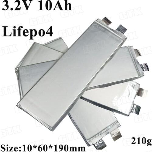 16pcs GTK 3.2v lifepo4 cell 10000mah 1060190 lifepo4 10Ah high rate 3C For diy lifepo4 48v 24v battery pack power tool ebike