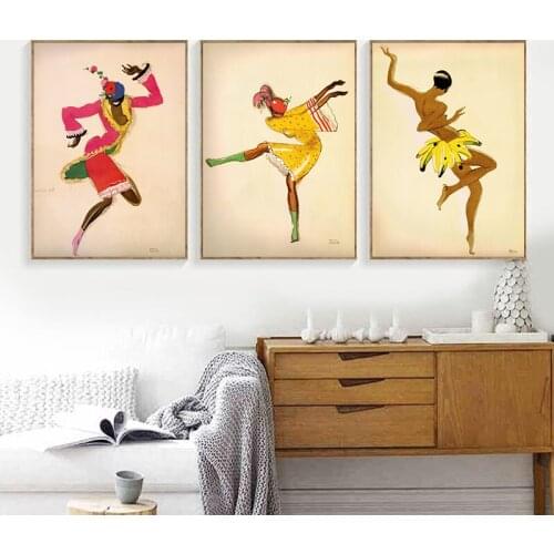 1927 Josephine Baker Dancer Canvas Painting Paul Colin Art Decor Jazz Age African American French Paris Woman Posters and Prints