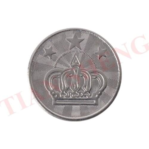 200Pcs/Lot 25*1.85mm Game Token Stainless Steel Arcade Game Coin Pentagram Crown Tokens Game Coin