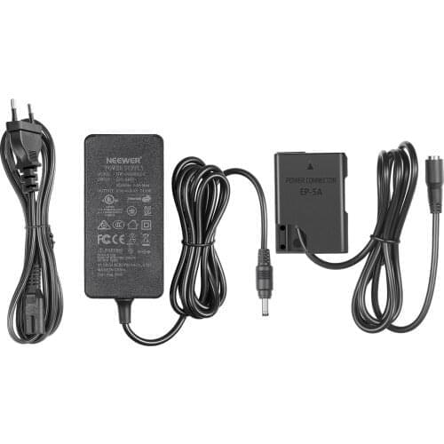 Neewer EP-5A AC Power Supply Adapter and DC Coupler Dummy Battery Charger For Nikon D3500 D5100 D5500 D3100 D3200 D3400 D5200
