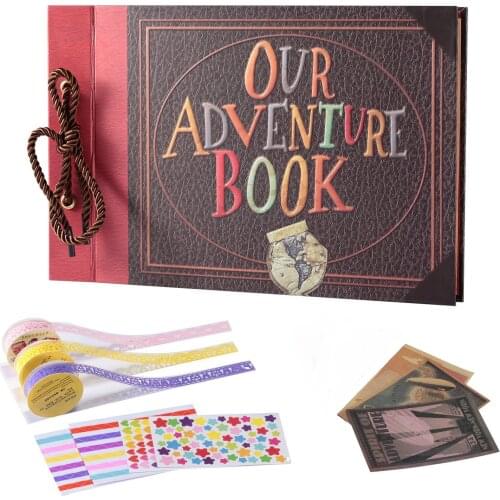 Handmade DIY Album Paste Vintage Tether Album Our Adventure Book Up Family Scrapbook Photo Album SP403