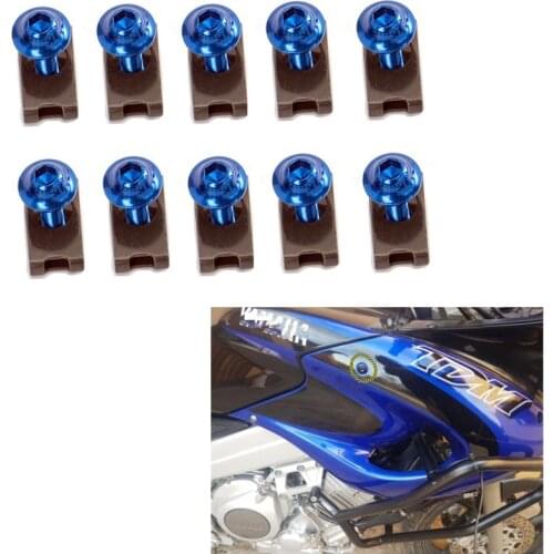 10Pcs Motorcycle 6MM Fairing Body Work Bolts M6 Spire Speed Fastener Clips Screw Spring Bolots Nuts for Yamaha FZ1 FZ6 YZF R1