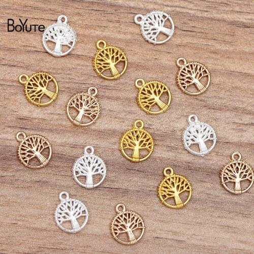BoYuTe (200 Pieces/Lot) 12*10MM Metal Alloy Tree Charms Pendant DIY Jewelry Accessories Hand Made Materials