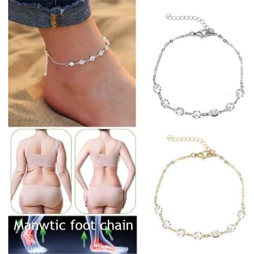 Fashion Crystal Bracelet Gold and Silver Weight Loss Magnetic Therapy Ankle Weight Loss Products Slimming Health Jewelry
