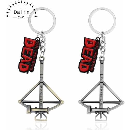 The Walking Dead Keychain Mini Baseball Bat Ball Keyring Crossbow Bow Arrow Zombie Key Chain Metal Key Diy Keychain Accessories
