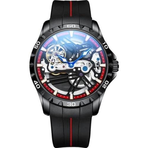 AILANG Original Design Skeleton Men Automatic Mechanical Fashion Top Brand Sport Silicone Strap Watch Luminous Military Watches
