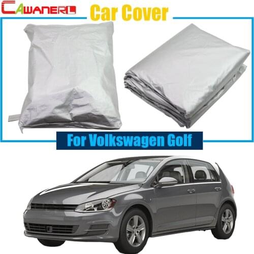Cawanerl Car Cover Outdoor Anti-UV Sun Shade Snow Rain Resistant Protection Cover For Volkswagen Golf