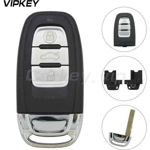 Remotekey for Audi A3 A4 A4L A6L Q5 Q7 smart remote key case cover include battery holder and key blade 3 button car key shell