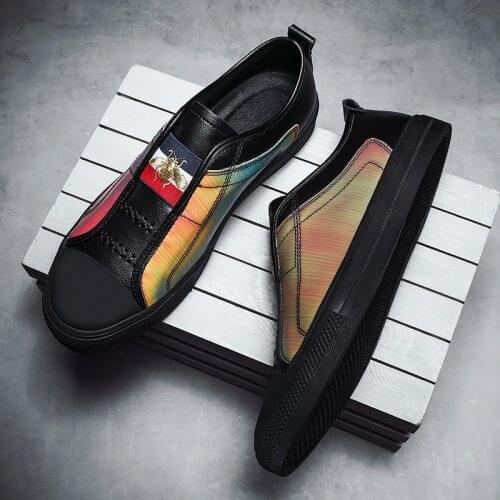 COZOK 2021 Leather Casual Shoes Mens Trend Spring, Summer, Autumn And Winter Fashion All-match Shoes Personality Color Shoes