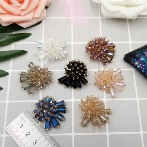 Handmade beaded flowers diy crystal decoration small accessories material hair accessories brooches shoes flower bag