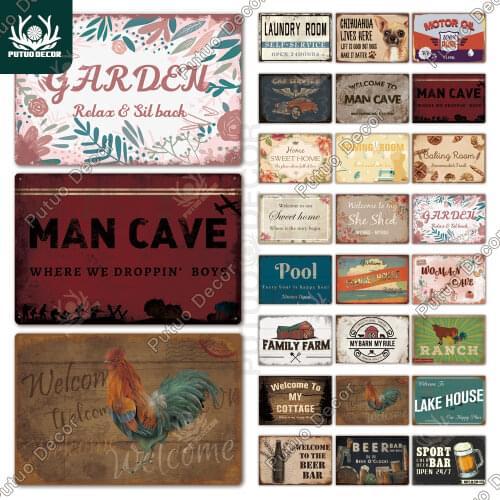 Garden Metal Poster Plaque Metal Vintage Metal Sign Tin Sign Wall Decor for Bar Pub Club Man Cave Garage Iron Painting