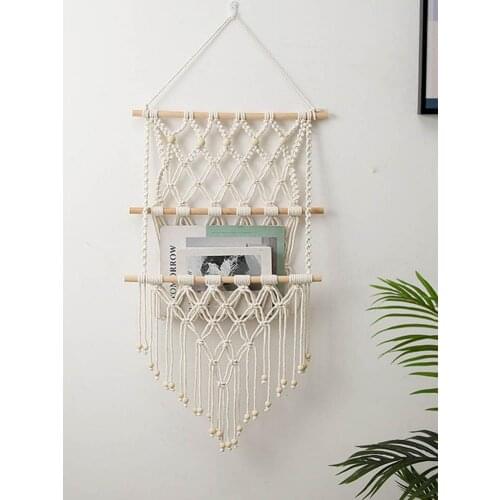 Magazine Holder Woven Tapestry Wall Hanging Decor Planter Holder Tapestry Home Decoration Home Wall Hanger Ornament