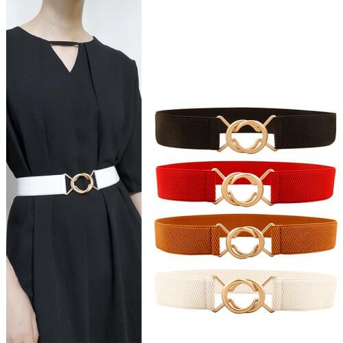 Elastic Black Belts For Women PU Leather White Ladies Dress Belt Fashion Thin Female Waist Belt With Metal Buckle pasek damski