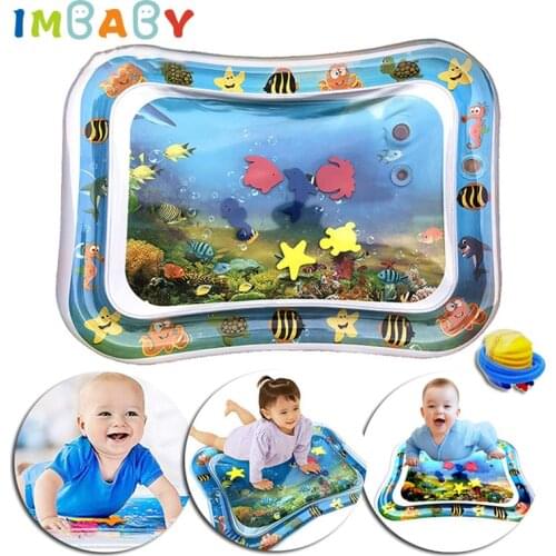 IMBABY Baby Water Playmat Thicken PVC Infant Tummy Time Playmat Fun Activity Play Center Water Mat For Babies Tummy Water Mat