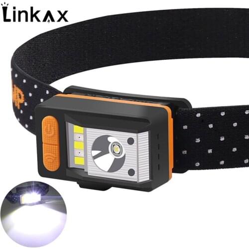 Motion Sensor Induction LED Headlamp USB Rechargeable Type C Port LED Headlight Head Flashlight Lantern for Outdoor Camping