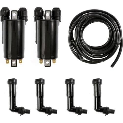 Ignition Coil Set for Honda CB650 CB650C CB650SC GL1100 GL1200 Ignition Coil Set Caps and spark plug Wire Auto Replacement Parts