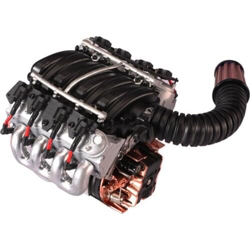 V8 Engine Cover Radiator Motor Cooling Fan Universal TRX4 Simulation Engine Temperature Sensor for Corvette LS3