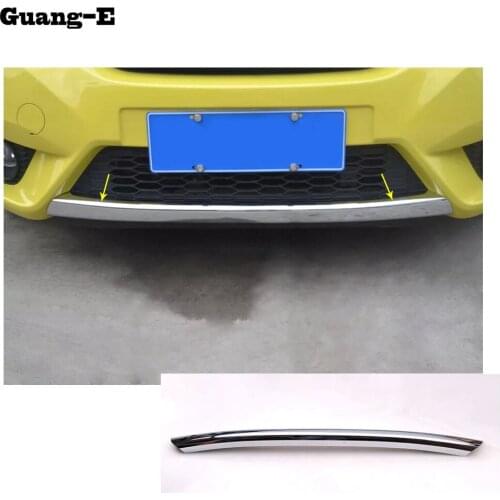 Car Body Cover Bumper Engine ABS Chrome Trim Front Bottom Grid Grill Grille Edge 1pcs For Honda FIT JAZZ 2014 2015 2016 2017