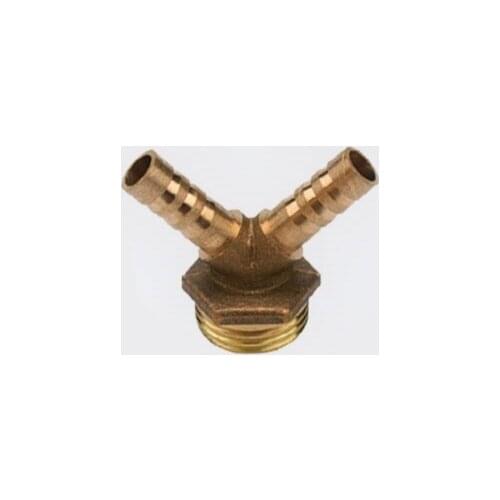 Brass Two Barb Y type Hose Fitting 1/2"BSP Male Thread 8/10mm Hose Tube Water spray Barbed Coupling Connector Adapter parts