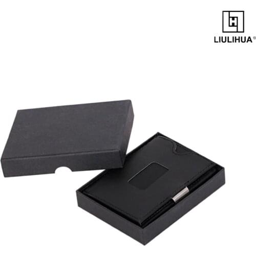 LIULIHUA Unique Trifold Wallet Real Leather Unisex Short Money Purse Fashion Slim Credit Card holder Personalized Ridge Wallet