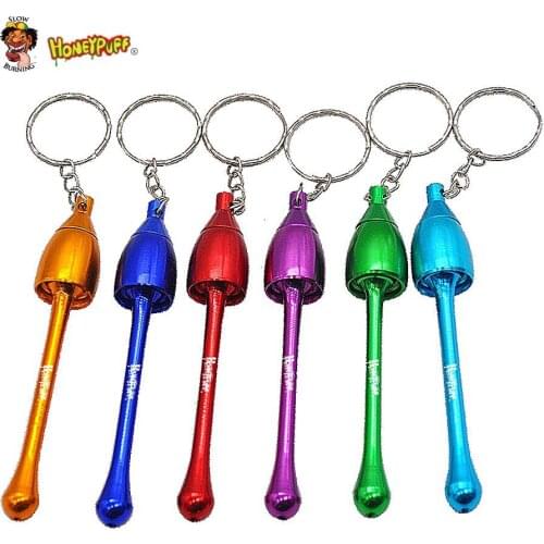 HONEYPUFF Metal Pipe Mushroom Pipe Metal Pipe With Key Ring Portable Cigarette Pipes Tobacco Pipe Durable